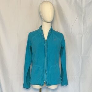 Lilly Pulitzer aqua blue fleece w/pastel piping size XS